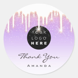 Vielen Dank Name Makeup Artist Lila Rose. Logo Runder Aufkleber