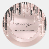 Vielen Dank Name Makeup Artist Tropfens Rose Glitz Runder Aufkleber (Vorderseite)