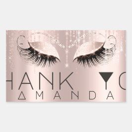 Vielen Dank Name Minimal Rose Bridal Sweet 16. Rechteckiger Aufkleber