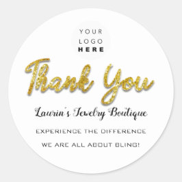 Vielen Dank, Name Shop Web-Logo-Boutique Runder Aufkleber