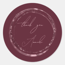 Vielen Dank Name Siegel Rose Burgundy Glitzer