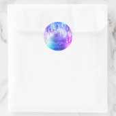 Vielen Dank Name Sweet 16. Bridal Holographic Trop Runder Aufkleber (Tasche)