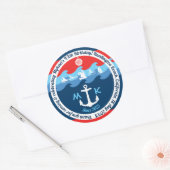 Vielen Dank Nautical Anchor Boat Red White Blue Runder Aufkleber (Umschlag)