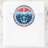Vielen Dank Nautical Anchor Boat Red White Blue Runder Aufkleber (Tasche)