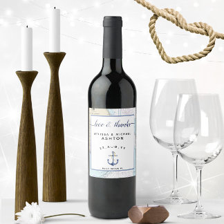 Vielen Dank #Nautical Anchor #Wedding Event #Flori Weinetikett