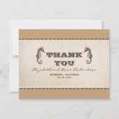 Vielen Dank nautische Seepferde Hochzeit Flachkart Dankeskarte (Vorderseite)