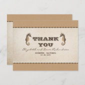 Vielen Dank nautische Seepferde Hochzeit Flachkart Dankeskarte (Vorne/Hinten)