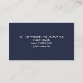 Vielen Dank, Navy Blue Discount Heart Visitenkarte (Rückseite)