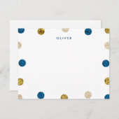 Vielen Dank, Navy Blue und Gold Glitzer Mitteilungskarte (Vorne/Hinten)