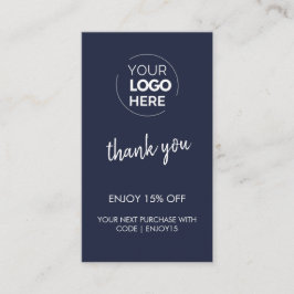 Vielen Dank Navy stilvolle moderne Logos Business Rabattkarte