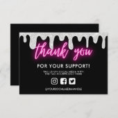 Vielen Dank Neon Glitzer Tropfen Benutzerdefiniert (Vorne/Hinten)