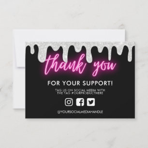 Vielen Dank Neon Glitzer Tropfen Benutzerdefiniert