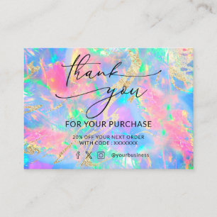 Vielen Dank Neon opal Visitenkarte