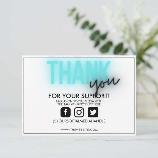 Vielen Dank Neon Sign Trendy Custom Media Insert (Stehend Vorderseite)