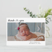 Vielen Dank, neu geborene Fotos Script Herzgeburt Ankündigung (Stehend Vorderseite)