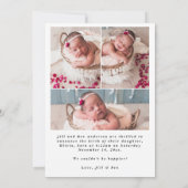 Vielen Dank, neu geborene Fotos Script Herzgeburt Ankündigung (Rückseite)