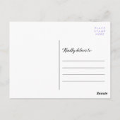 Vielen Dank | Neues Baby | Lila & Herz Postkarte (Rückseite)