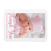 Vielen Dank, neues Baby Pink Script Magnet (Horizontal)