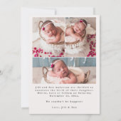 Vielen Dank, neugeborene Fotos Script Calligrafy Ankündigung (Rückseite)