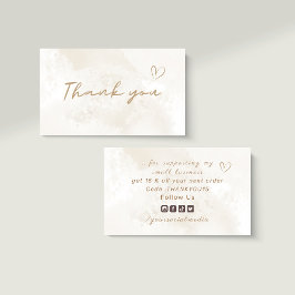 Vielen Dank Neutral Pastel White Marmor Social Med Visitenkarte