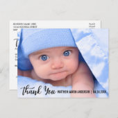 Vielen Dank, New Baby Modern Ankündigungspostkarte (Vorne/Hinten)