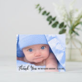 Vielen Dank, New Baby Modern Ankündigungspostkarte (Stehend Vorderseite)