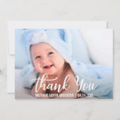 Vielen Dank, New Baby Modern Blue Dots Dankeskarte (Vorderseite)