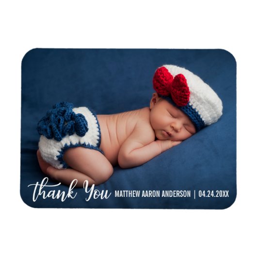 Vielen Dank, New Baby Modern W Magnet (Horizontal)