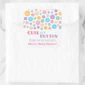 Vielen Dank, Niedlich als Button Baby Shower Stick Quadratischer Aufkleber (Tasche)