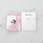 Vielen Dank Niedlich Baby in High Heel Shower Baby Dankeskarte (Innenseite)