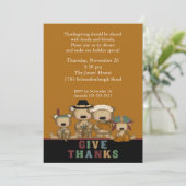 Vielen Dank Niedlich Bears Erntedank Einladung (Stehend Vorderseite)