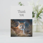 Vielen Dank Niedlich Cougar Mountain Lion Wild Cat Dankeskarte (Stehend Vorderseite)