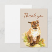 Vielen Dank Niedlich Cougar Puma Mountain Lion Cub Dankeskarte (Vorne/Hinten)