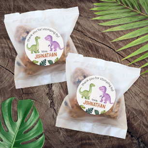 Vielen Dank Niedlich Dinosaur Geburtstagsparty Runder Aufkleber