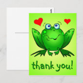 Vielen Dank Niedlich Green Frog Hearts Postkarte (Vorne/Hinten)