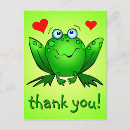 Vielen Dank Niedlich Green Frog Hearts Postkarte