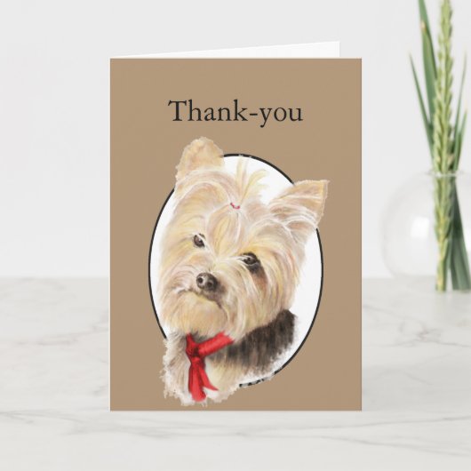 Vielen Dank Niedlich Little Yorkshire Terrier York Dankeskarte (Vorderseite)