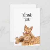 Vielen Dank Niedlich Orange Tabby Cat Kittens Dankeskarte (Vorne/Hinten)