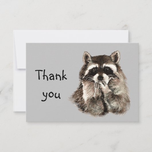Vielen Dank Niedlich Raccoon Blows Kisses Animal S Dankeskarte (Vorderseite)