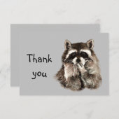 Vielen Dank Niedlich Raccoon Blows Kisses Animal S Dankeskarte (Vorne/Hinten)