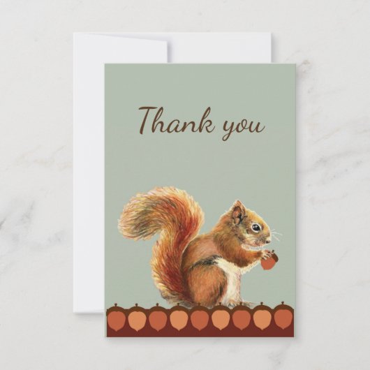 Vielen Dank Niedlich Red Squirrel Animal Nature Ar Dankeskarte (Vorderseite)