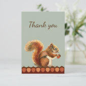 Vielen Dank Niedlich Red Squirrel Animal Nature Ar Dankeskarte (Stehend Vorderseite)