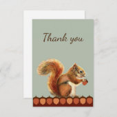 Vielen Dank Niedlich Red Squirrel Animal Nature Ar Dankeskarte (Vorne/Hinten)