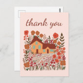 Vielen Dank Niedliche Bauernhof-Blume Herbst Postkarte (Vorne/Hinten)
