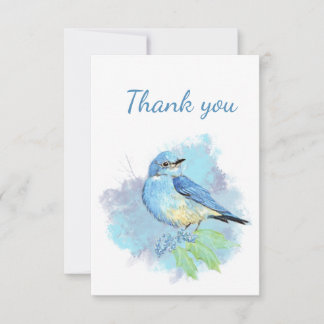 Vielen Dank Niedliche Wasserfarbe Bluebird Garden Dankeskarte