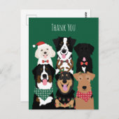 Vielen Dank Niedliche Weihnachtshunde Postkarte (Vorne/Hinten)