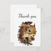 Vielen Dank Niedliches kleines neugieriges Eichhör Dankeskarte (Vorne/Hinten)