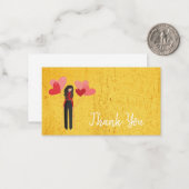 Vielen Dank niedliches Mädchen mit Ballonglasur Mitteilungskarte (Vorderseite/Rückseite Beispiel)