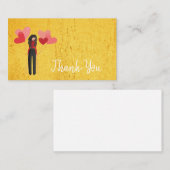 Vielen Dank niedliches Mädchen mit Ballonglasur Mitteilungskarte (Vorne/Hinten)