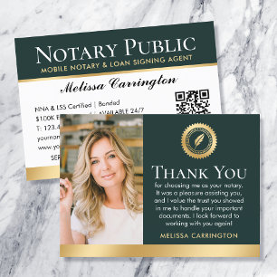 Vielen Dank Notary Public Foto Dark Green Visitenkarte